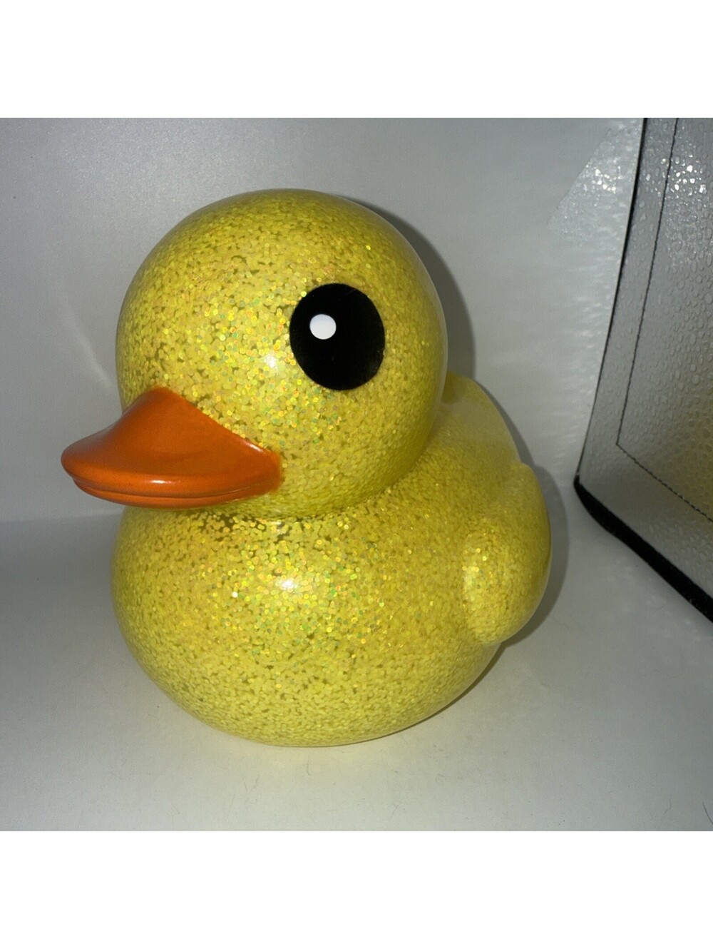 Golden Glittery Jumbo Rubber Ducky 6" Dazzling Sparkling Duck NEW